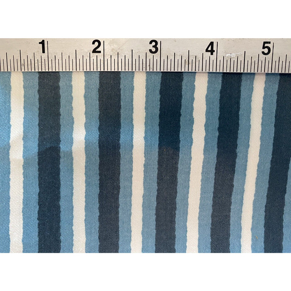 Duralee Fabric "Ticking" Teal Aqua Cream Stripe 4.3 yds X 56"w Polished Cotton - Picture 1 of 3